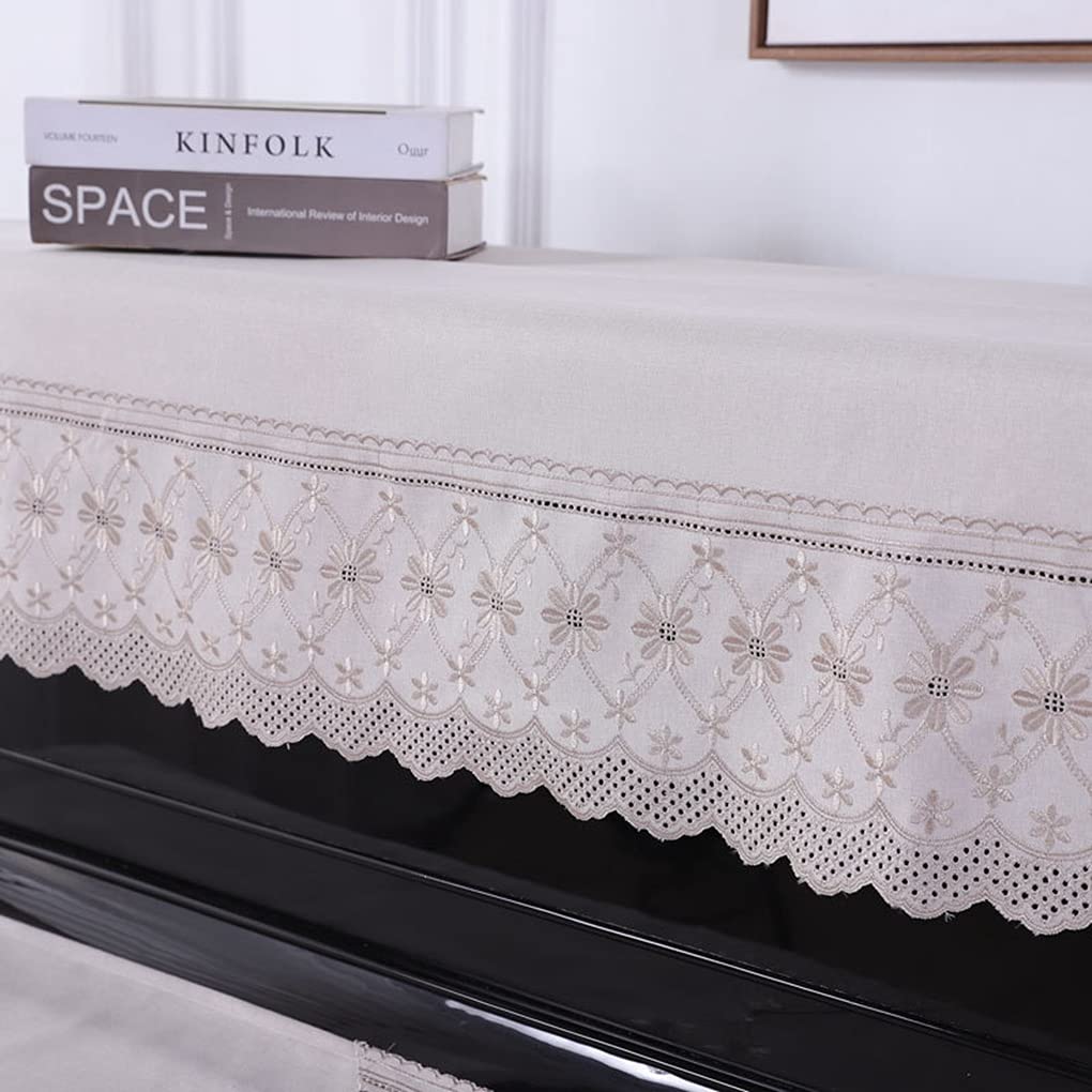 Piano Cover for Electronic Standard Upright Piano Scandinavian with European Solid Elegant Cover Keyboard Cover Chair Cover Seat Pianos Cover, Lace,