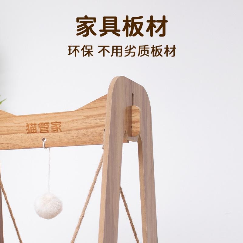 Cat Hammock Solid Wood Cat Swing Nest Dog Nest Summer Hammock Cradle Hemp Rope Hanging Nest