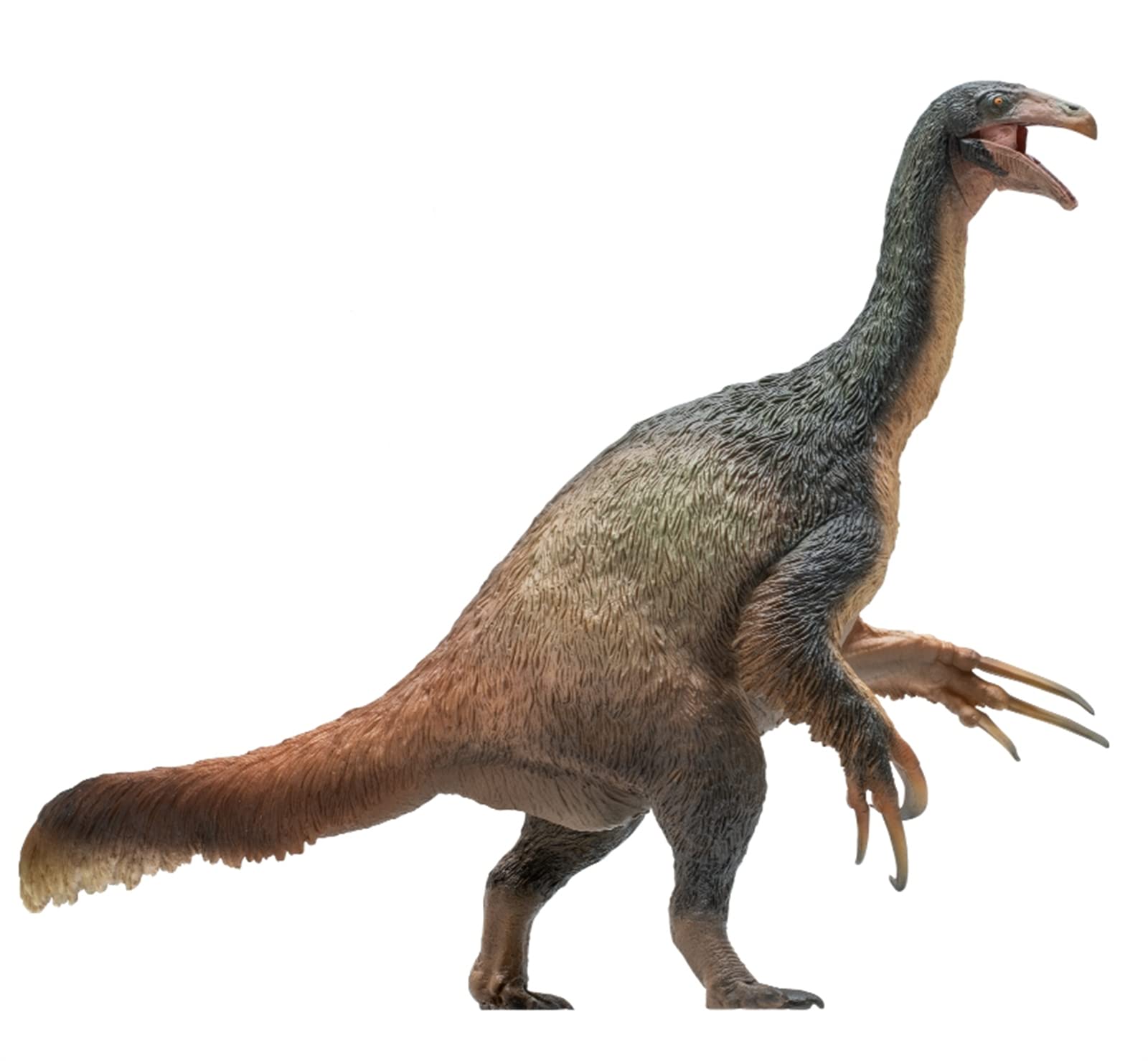 

PNSO Growth Series 65 Доисторический теризинозавр Therizinosauridae Sauridia динозавр Фигурка животного Пластиковая модель Игрушечная модель Реалистичный ПВХ динозавр коричневый