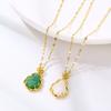New Gold Inlaid Imitation Jade Marrow Big Belly Maitreya Buddha Fashion Necklace Copper Xiang Jewelry