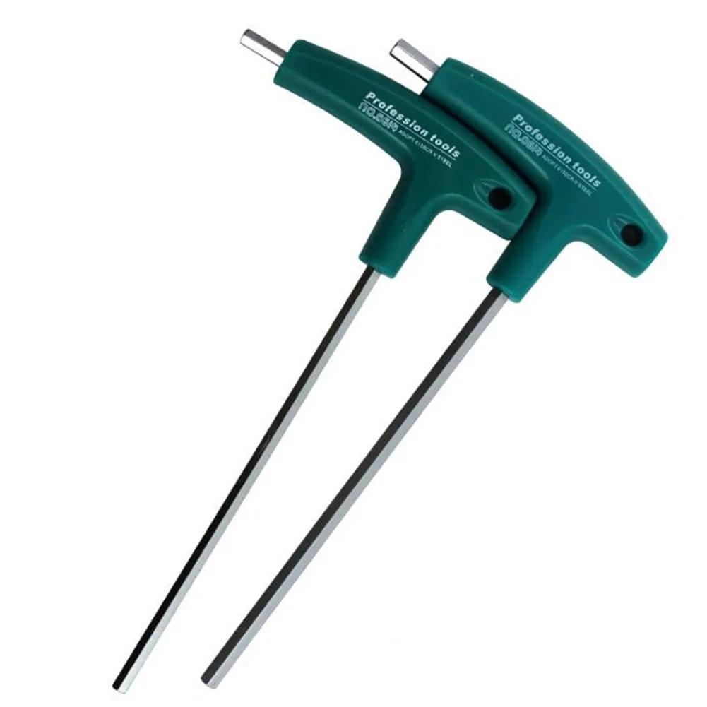 T-Type Hex Key Allen Wrench Set 1.5-6mm Hexagonal Wrench with Rubber Handle for Bicycle Motorcycle Car Repairing Wrench Tools