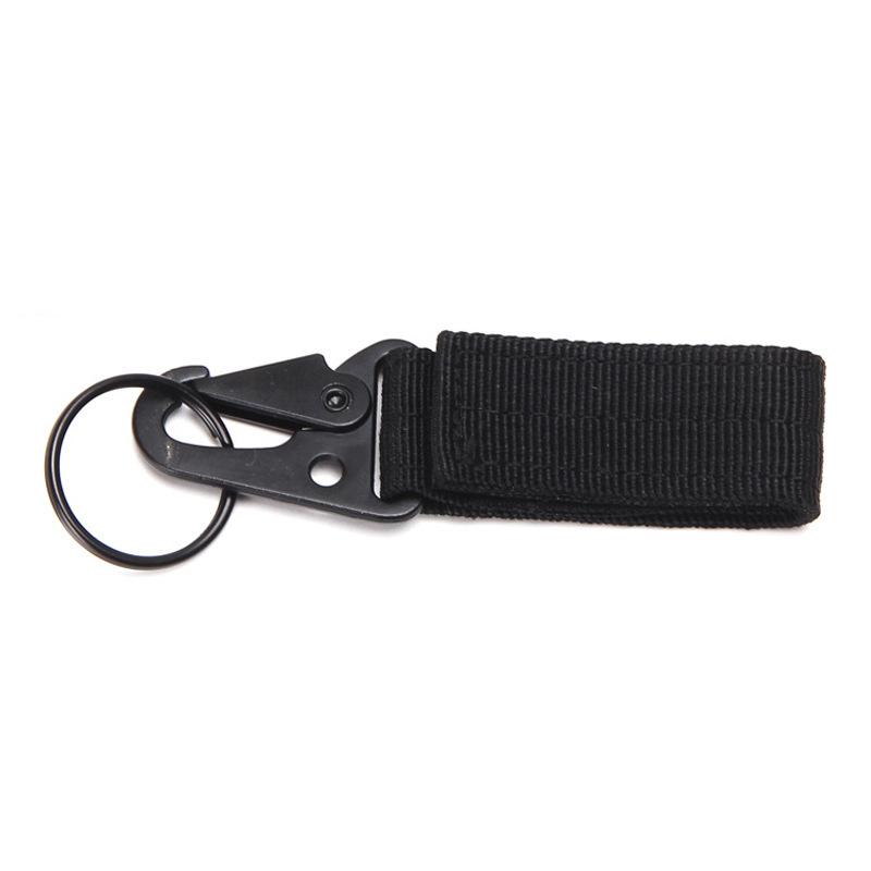1PC Outdoor Tactical Nylon Webbing Carabiners Buckle Keychain Multi-functional Mountaineering Olecranon Hook MOLLE Key Belt