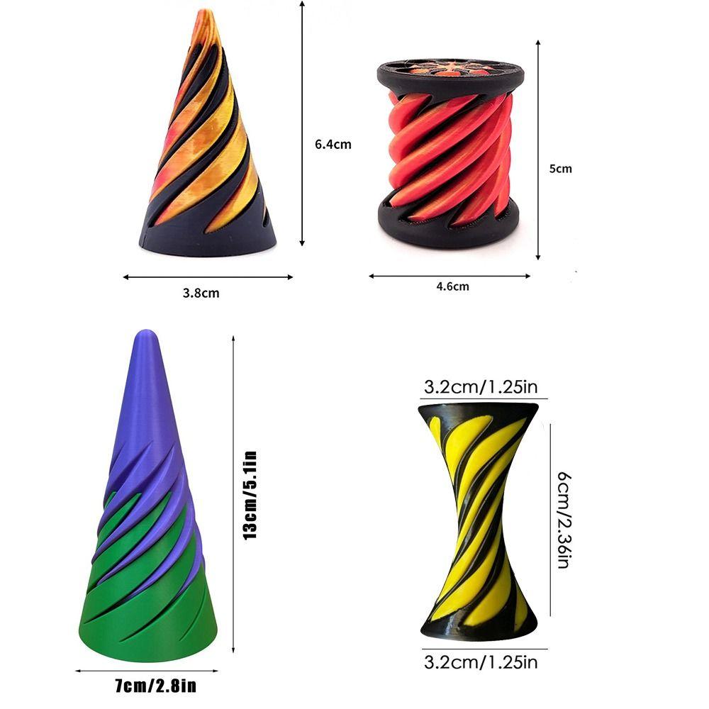 Math Games 3D Printed Spiral Cone Toy Intelligence Development Helix Screw Toy  for Kids