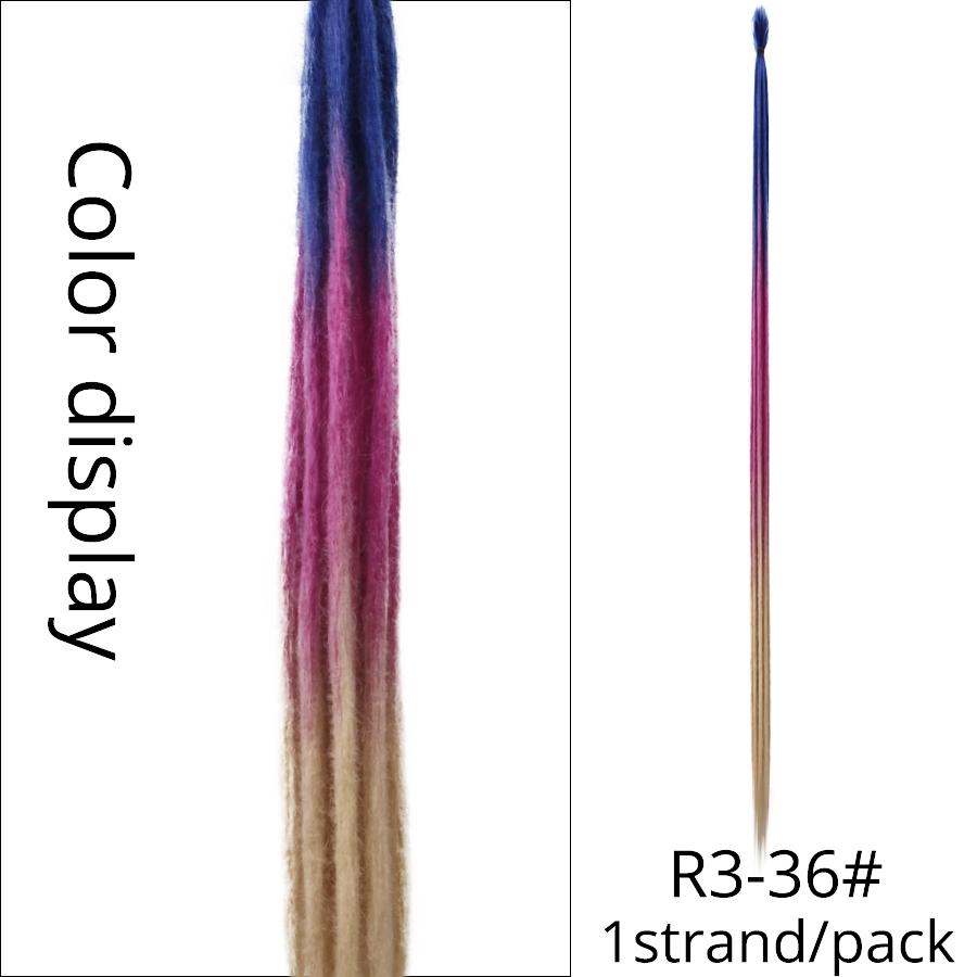 Estensioni Dreadlock fatte a mano al 100% Moda Reggae Capelli 20 pollici Morbidi Dreadlock all'uncinetto Trecce Capelli Ombre Colore 5 Pz / lotto