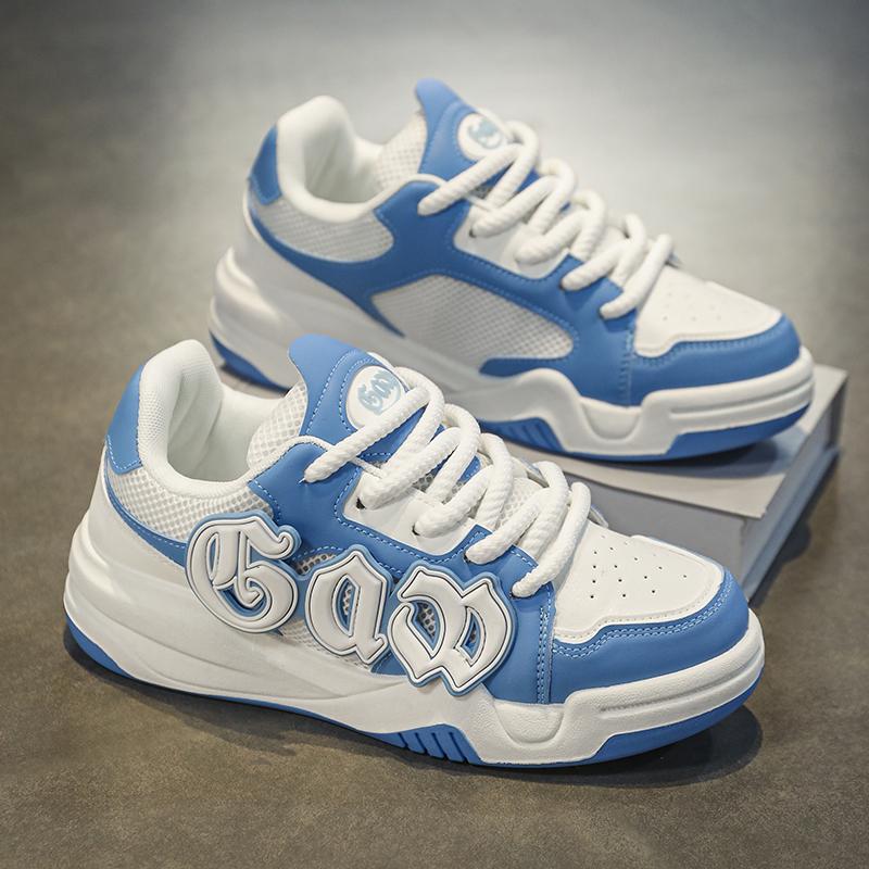 Wear-resistant board shoes women new students all match thick sole sports casual shoes burst letter bread shoes