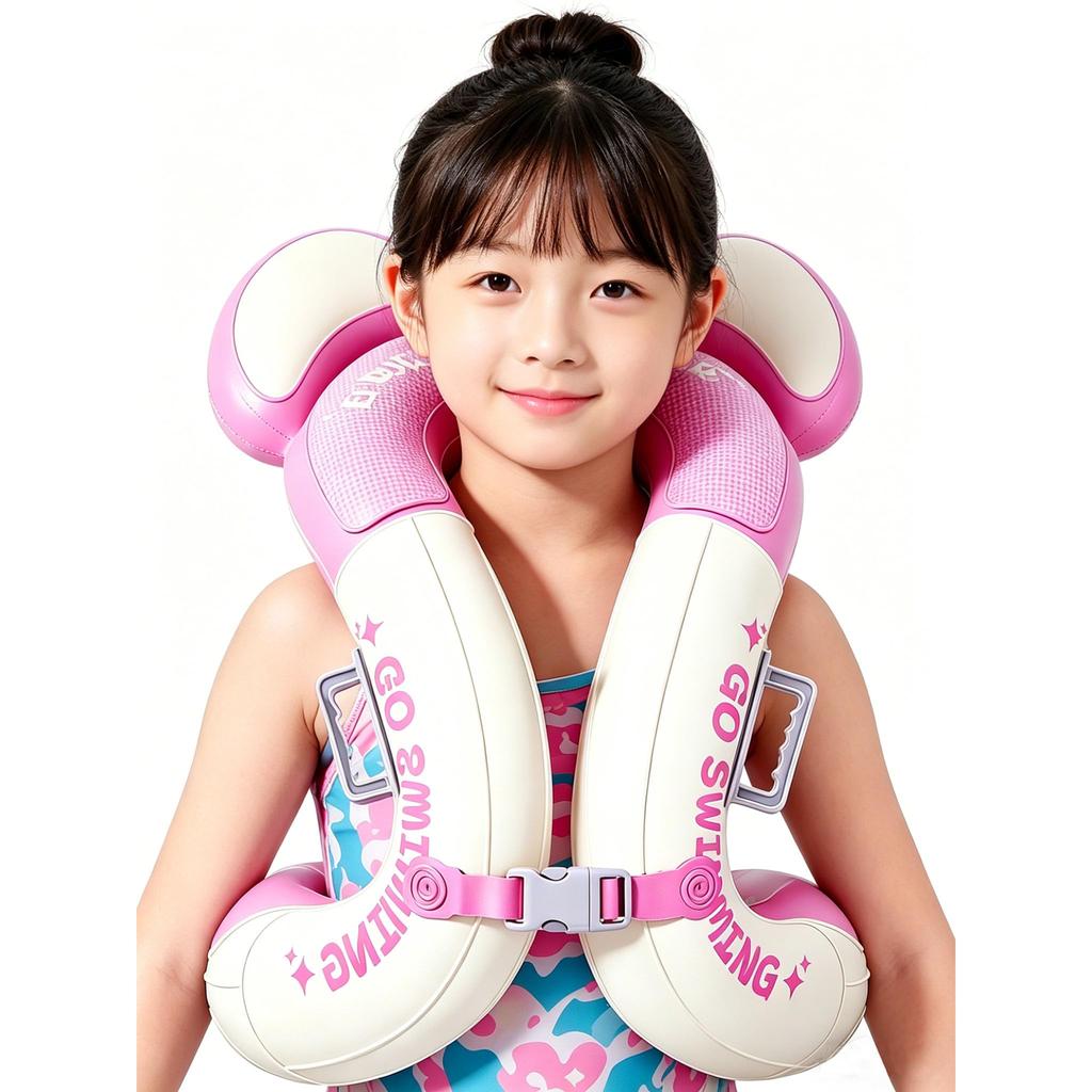 Kids' Inflatable Float (Suitable for Ages 3-8) with Double Airbag, Locking Buckle, Thick, Durable, Safe, for Water Play, Beach, Pool, Summer