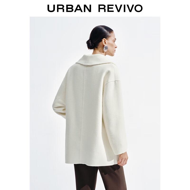 UR Women's Autumn Double-breasted Wool Blend Coat