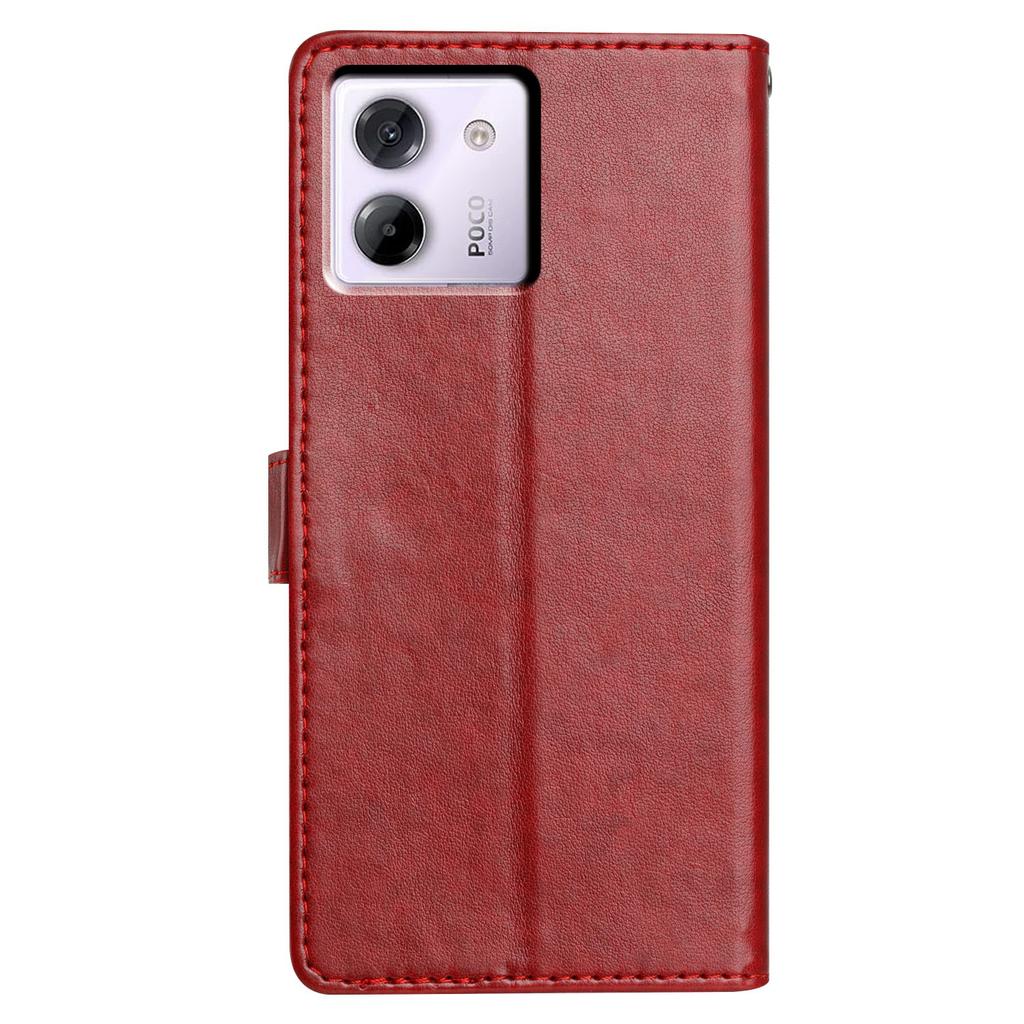 Dla Xiaomi Poco M7 Pro 5G Skórzane Etui Portfel Stojak Pokrowiec na Telefon z Praktycznym Paskiem