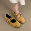 Fashion SUOJIALUN 2025 New Brand Women Flat Shoes Fashion Round Toe Ladies Elegant Mary Jane Shoes Soft Flat Heel Dress Boat Shoes
