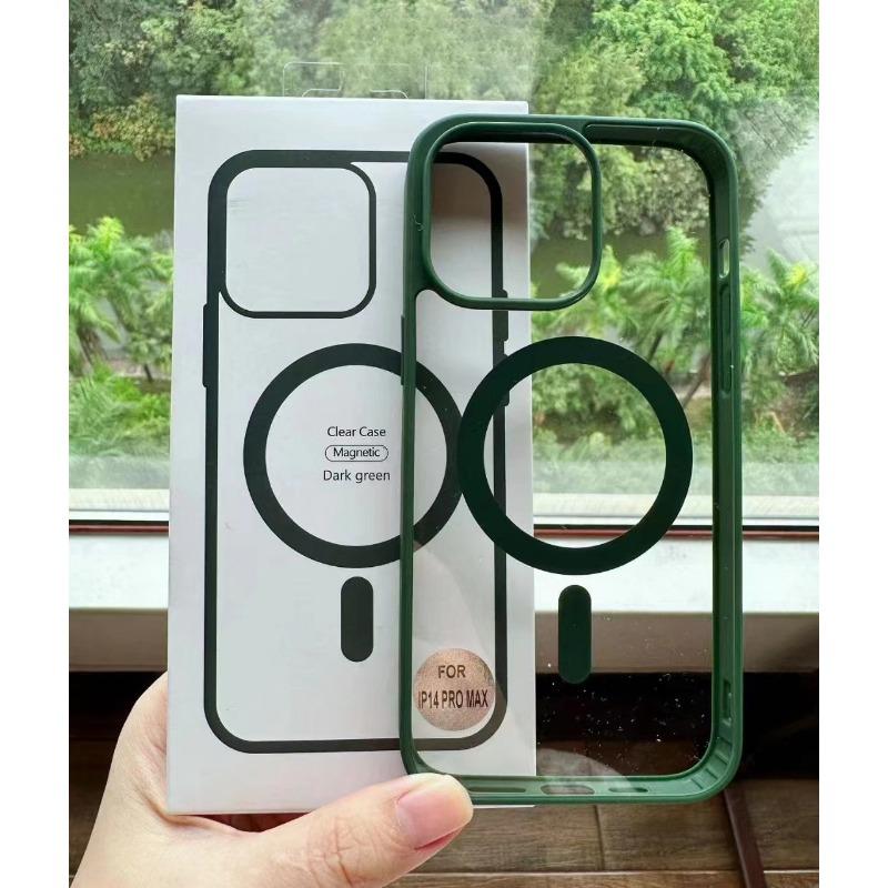 Applicable To Apple 14 Magnetic Phone Case IPhone 15 Pro Matte Color Transparent Acrylic Magsafe