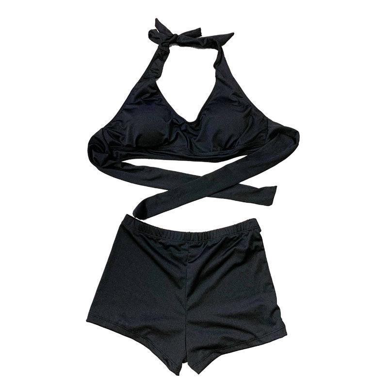 Swimsuit female sexy small breasts gather high waist to cover belly and look thin hot spring split bikini seaside vacation swimsuit