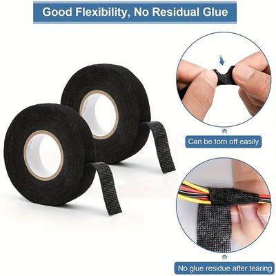 Electrical Tape Car Wiring Cloth Fabric Tape Insulation Adhesive Tapes Heat-resistant Auto Harness Bundle Cable Organizer