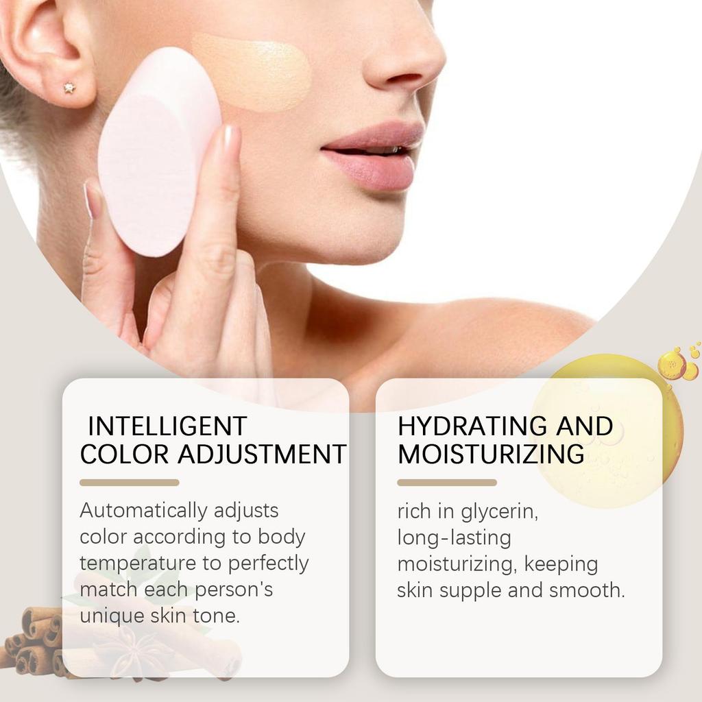 West&Month Temperature-Adaptive Concealer Foundation, Long-lasting Hydration, Natural Coverage, No Mask Effect, Evens Skin Tone for a Long Time, 30ml