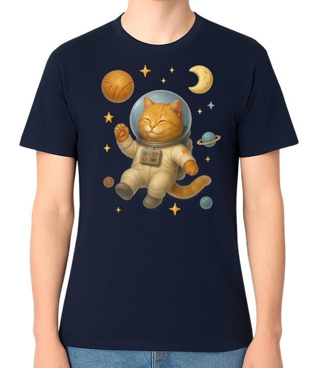 Cute Astronaut Cat T-Shirt Space Kitty Graphic Tee Funny Cat Lover Gift S разноцветный