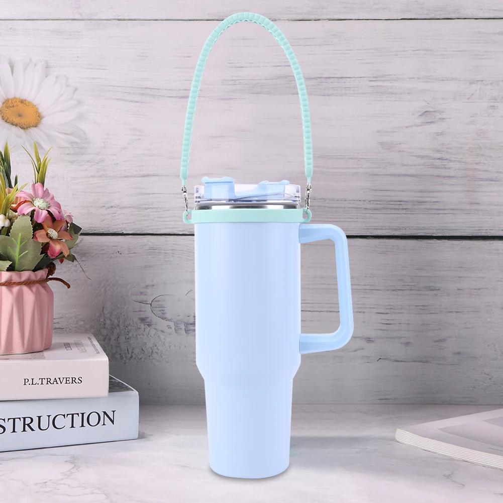 Silicone Water Bottle Strap 8-40oz Water Bottle Handle Carrier Water Bottle Holder Soft Grip Handle for Stanley Cup Accessories