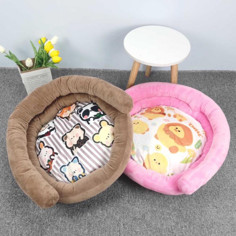 INS Pet Nest Sofa Nest Cat and Dog Universal Printing Nest Autumn and Winter Cat Nest Dog Nest Warm Dog Sleeping Basket Pet Sleeping Mat
