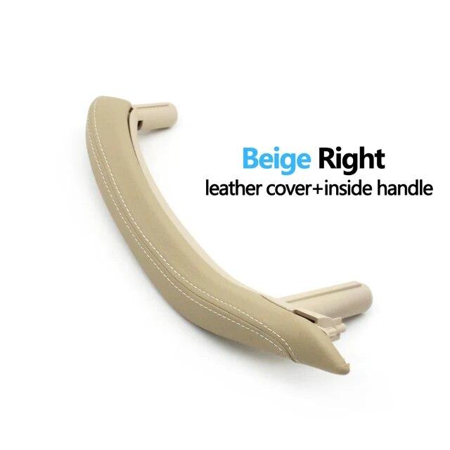 Car Front Rear Passenger Doors Pull Handle Trim With Leather Outer Cover For BMW X5 X6 F15 F16