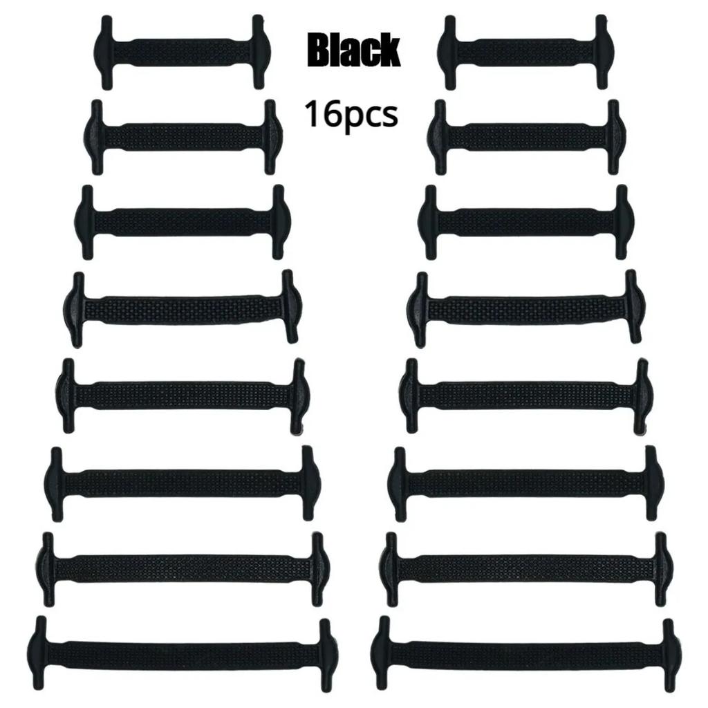 16PCS No Tie Elastic Shoe Laces Soft Silicone Shoelaces for Kids Sneakers Easy Install Replacement Laces Shoe Accessories