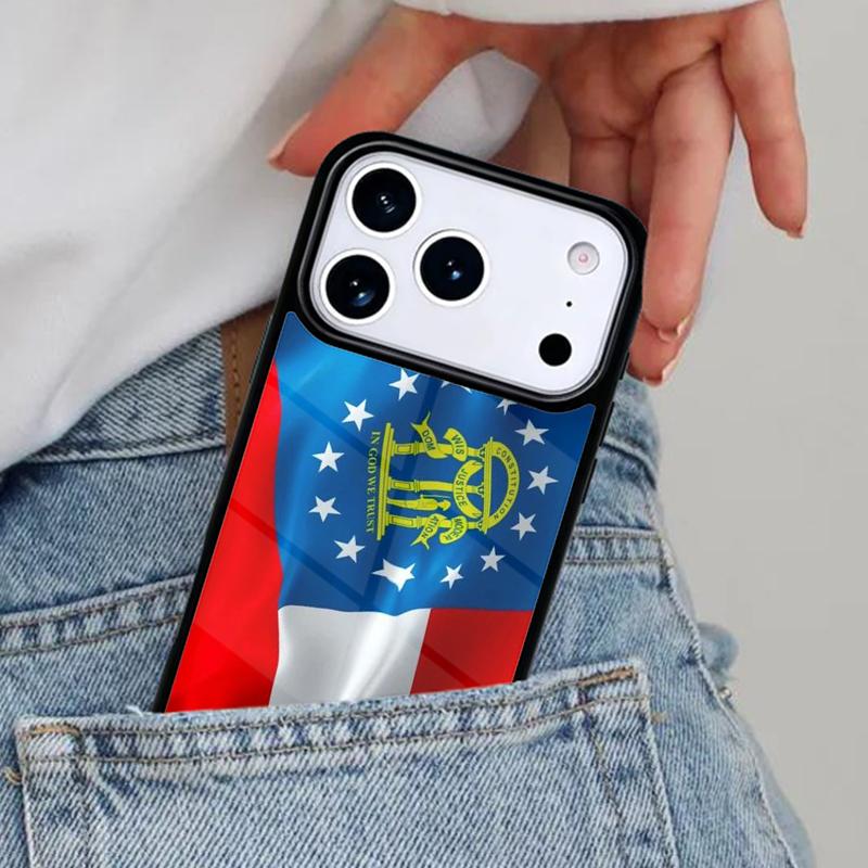 

Georgia Flag Phone Case for iPhone 16e 15 14 13 12 17 Pro Max Plus Air 17pro Cover Coque iPhone 16 Plus