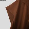 INCERUN Men Casual Baggy Irregular Splits Cloak Long Cape Coats Windbreaker