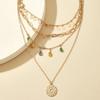 Set di Collane Boho Multistrato Colorate in Cristallo Colore Oro Catena in Acciaio Inossidabile Ciondolo Sole Gioiello per Donna Accessorio