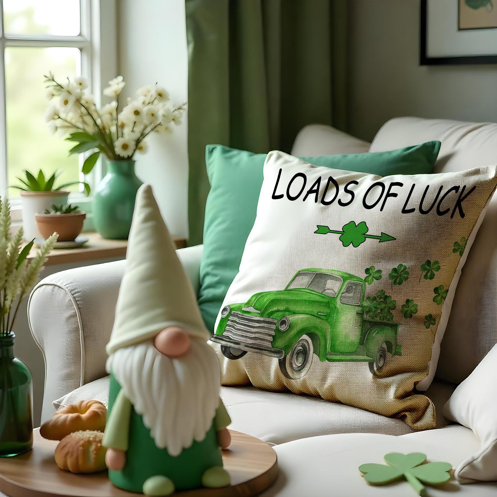 

Irish Lucky Grass Pillowcase St. Patrick s Day Combination Sofa Pillow Home Pillow 45 * 45Cm