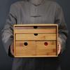 Bamboe Theedoos Puerh Theecake Doos Eenvoudige Opberg Organizer Meerlaagse Theeblad Dozen Huiscadeau