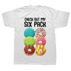 Women Funny Donut Check Out My Six Pack Graphic T Shirt Summer Casual Short Sleeve Humor Gym Streetwear Gift Tops Clothing