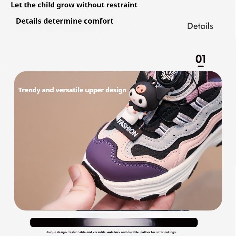 Spring and Autumn New Running Girls Fashionable Versatile Cartoon Comfortable Soft Sole Sports Shoes