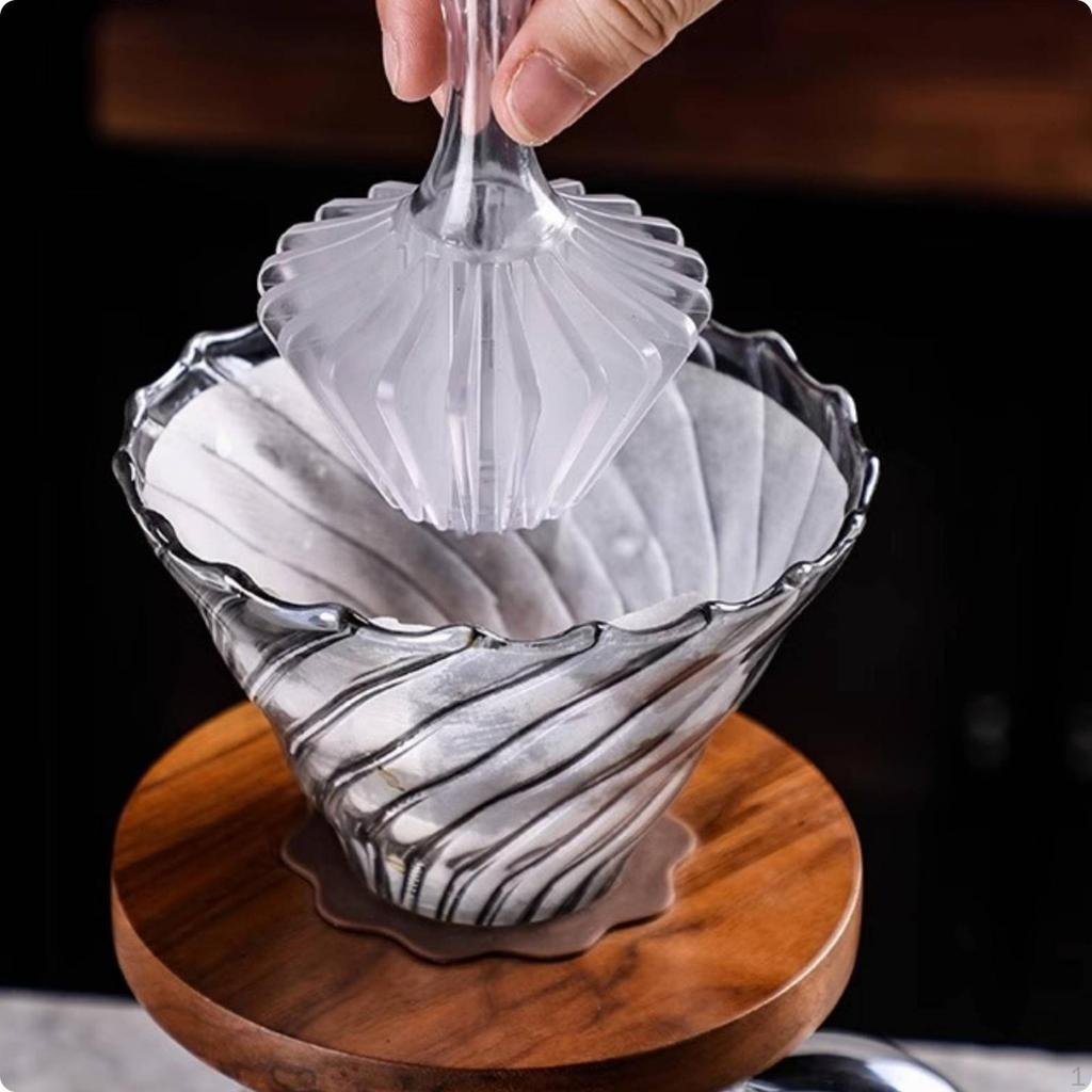 Cone Coffee Strainer 20 Groove Rib Handheld Press Ribbed Crystal Resin Dripper