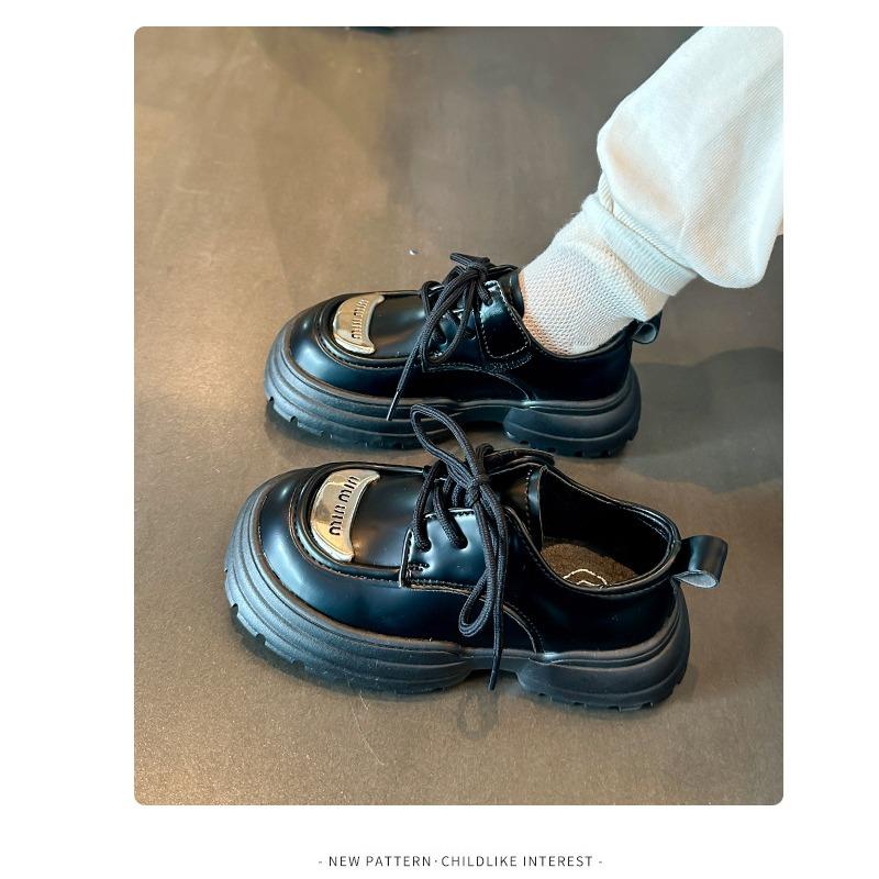Children's Shoes Boys' Shoes Autumn New Girls Students Soft Soles Foreign Style Lace-up Princess Shoes Comfortable Small Leather Shoes