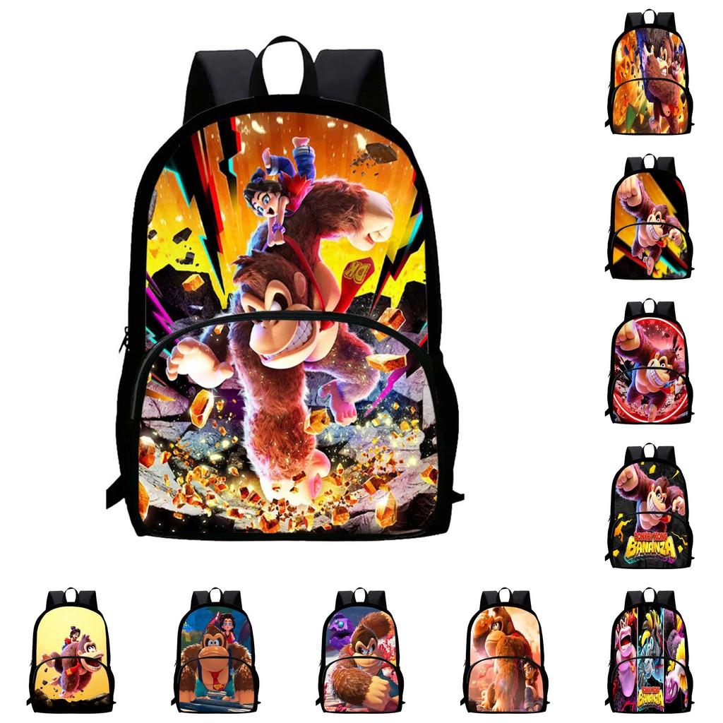Donkey Kong Bananza Backpack With Large Capacity For School And College Use