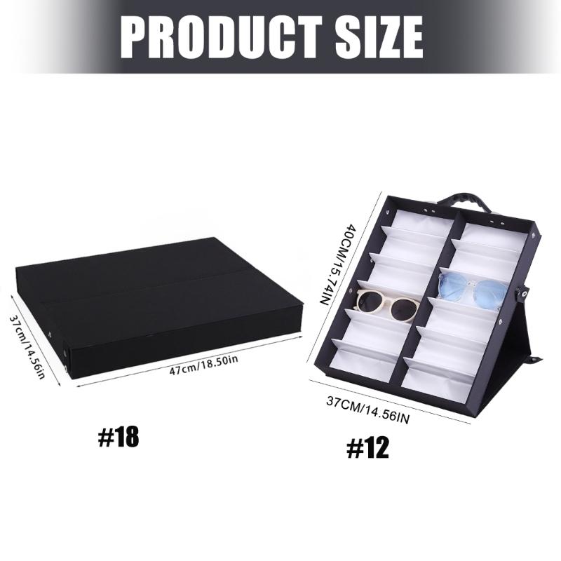 Portable Eyeglass Display Case with Soft Lining and Multiple Sections Storage Case for Neat Storage and Travel Use