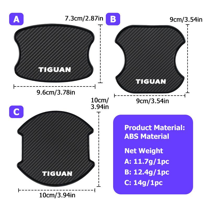 Car Door Sticker Scratches Resistant HRJUS4 Cover Auto Handle Protection Film Exterior Styling For Volkswagen VW Tiguan MK1 Mk2 2016