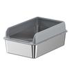 Stainless Steel Cat Litter Box with High Fence, Extra Large Size, Anti-splash Feature, Deep Semi-enclosed Cat Toilet, Anti-slip Coating