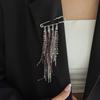 Shimmering Rhinestones Fringe Brooch Fashionable Statement Lapel Pin Accessories For Blazers And Denims