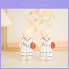 Wooden Craft Figurine With Basketball Bear And Bunny For Home Decor And Giftgiving