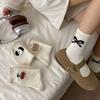 10pairs Socks for Women, Mid-calf Socks, Spring and Autumn Style, Little Bear, Ins Cartoon, Japanese Color Dot Socks