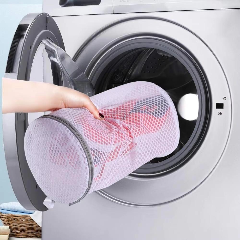 Strong Non-Woven Fabric Shoes Wash Bag Mesh Durable Net Pocket with Zipper Washing Laundry Bag Gym Shoes