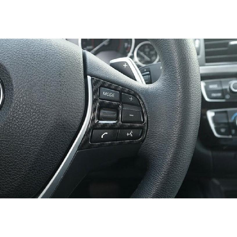 For 2013- BMW 34 Series GT ABS Carbon Fiber Steering Wheel Button Cover Trim