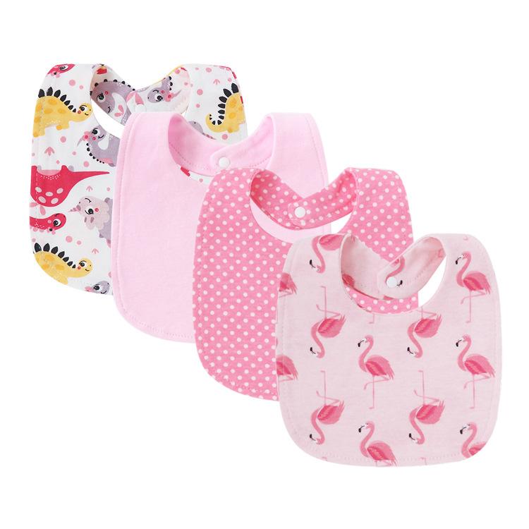Newborn Baby Bibs Pure Cotton Double Layer Drool Bibs High Absorbency Burp Cloths For Infants Toddlers Soft Skin Friendly