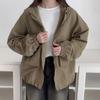 New Arrivals Open Run Women Hooded Jacket Big Pockets Adjustable Hem Loose Fit Z