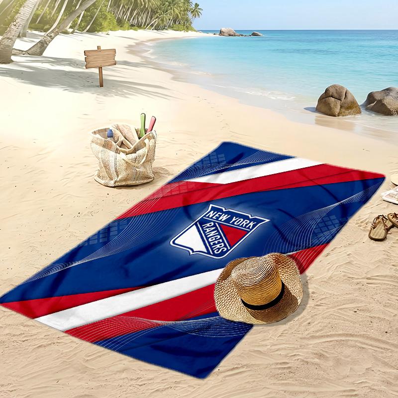 Asciugamano da Spiaggia Stampa New York Rangers Morbido Portatile Asciugatura Rapida?Asciugamano Asciutto Per Piscina Vacanza Estiva Sport all'Aperto