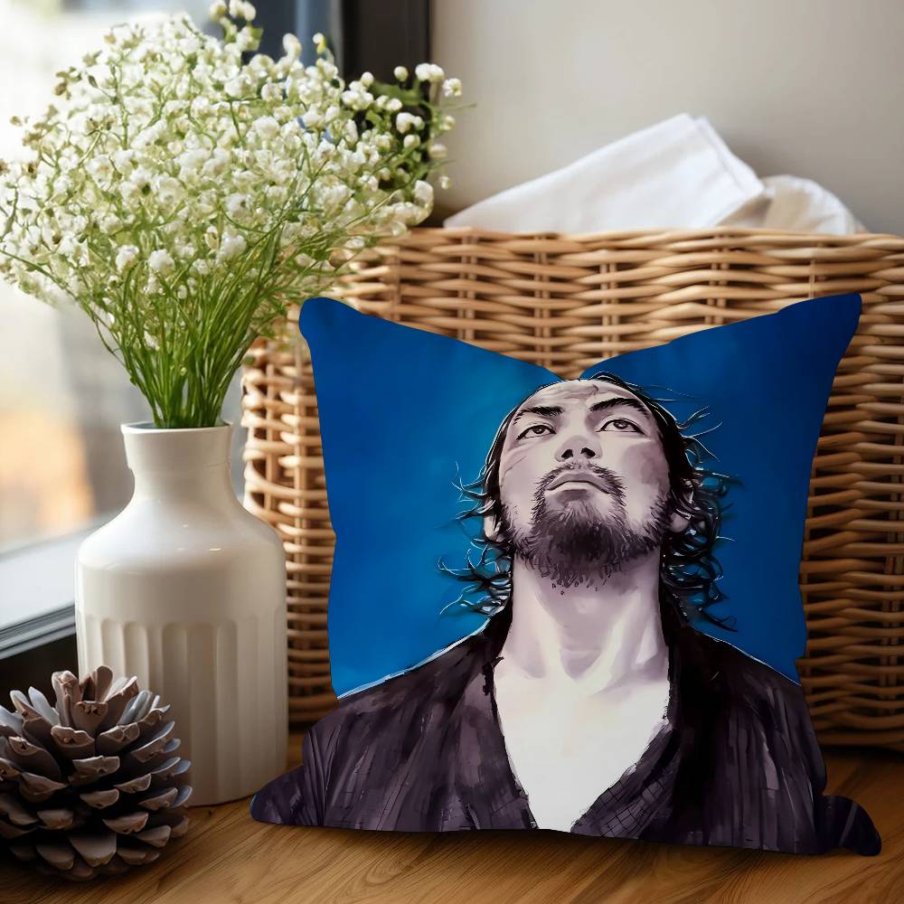 M-Miyamoto Musashi Swordsman Game Cushion Cover Inches Farmhouse Decor Home Throw Pillow Covers For Couch Decorations