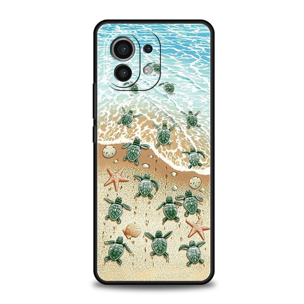lovely Cartoon sea turtle ocean blue Case For Xiaomi 14 13T 12T Pro 12 13 11 Ultra Mi Note 10 Lite 10T 5G Pro 11T 11i 9T Cover