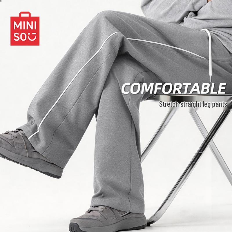 

MINISO Men s American Retro Loose Fit Straight Leg Casual Pants M