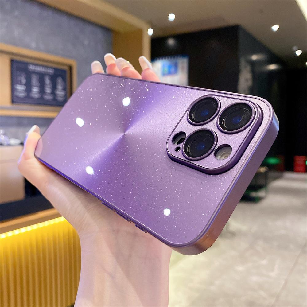 Luxury Laser Aurora Glossy Bling Glitter Phone Case For iPhone 17 16 15 14 13 12 11 Pro Max 16 Plus Lens Camera Protection Cover