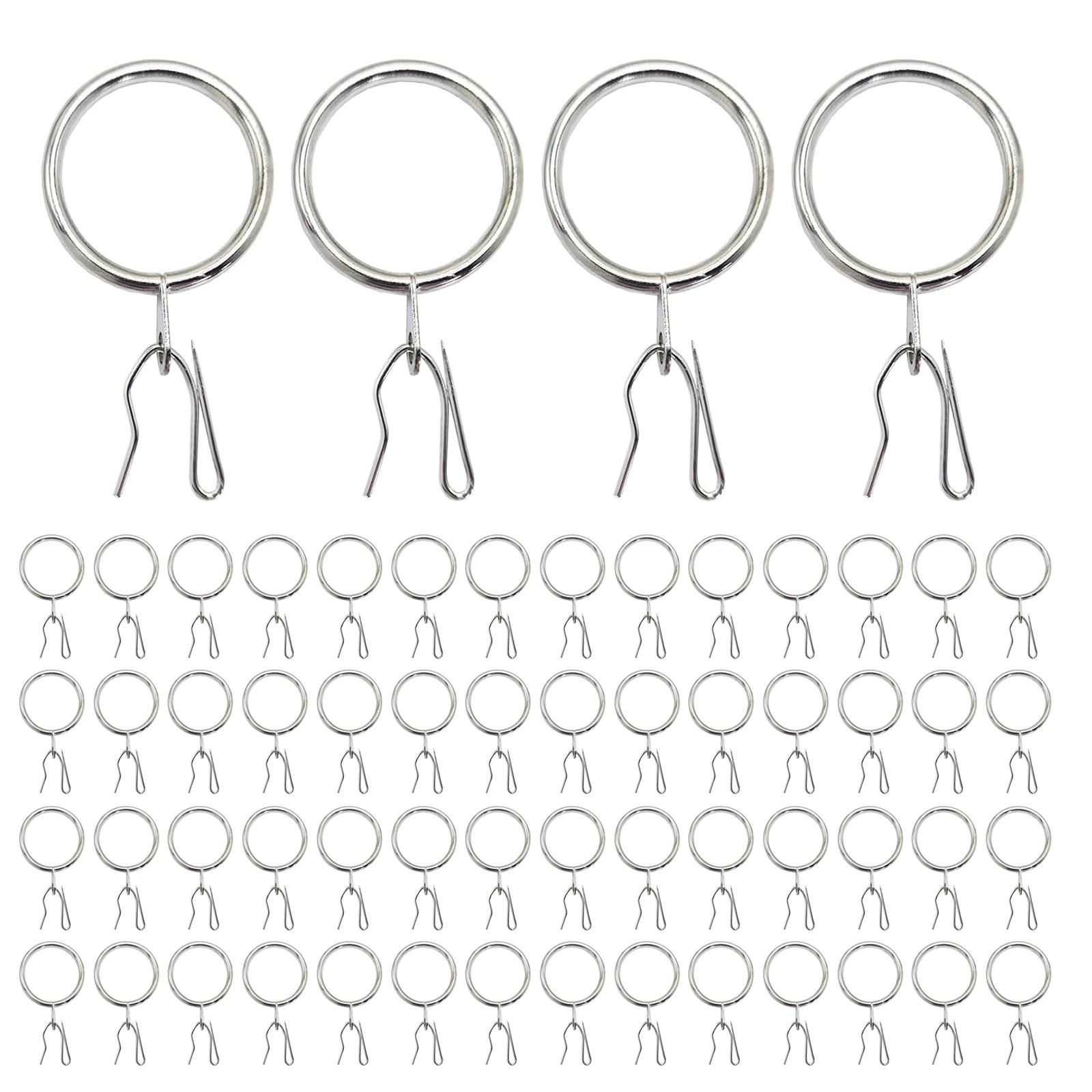 

60 штук металлических колец для штор и крючков-булавок для длительного использования для подвешивания драпировки дома или в офисе 330