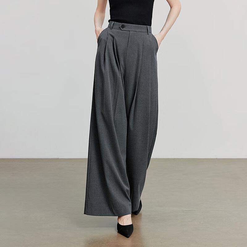 Chuyu Women's High-Waist Striped Wide-Leg Trousers