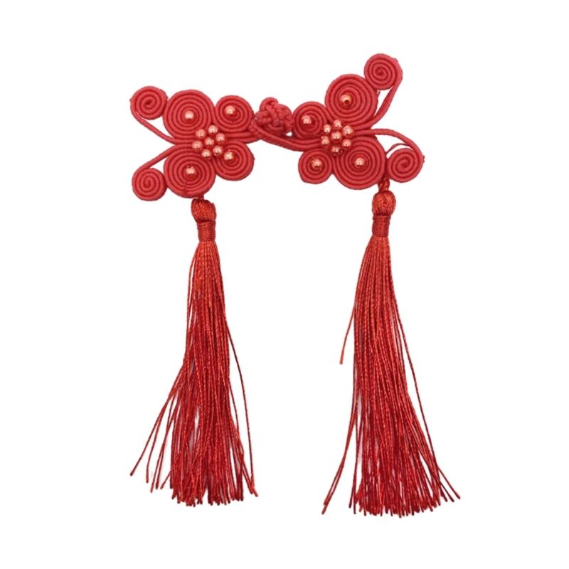 

Mutiple Color Butterfly Fringe Fasteners Featuring Chinese Traditional Buttons Perfect for Sweater Scarf Cardigan